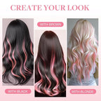 GOO GOO Tape in Hair Extensions Human Hair, Peach Pink, 12inch 20g 10pcs, Colored Tape ins Human Hair Extensions, Silky&Soft Invisible Tape Ins, Hair Highlighted for Party