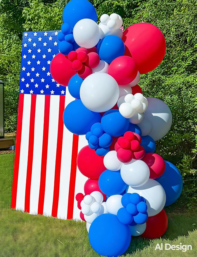 Red White and Blue Balloons for Birthday Baby Shower Party Decor, 4th of July - Image 5