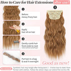 KooKaStyle Clip in Synthetic Hair Extensions Long Wavy 4PCS Thick Hairpieces Auburn Brown Fiber Double Weft Natural Hair Extensions 20 Inch for Women