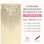GOO GOO Clip in Hair Extensions Real Human Hair, Remy Human Hair Extensions Clip ins for Women, Natural Human Hair, 24inch 160g 7Pcs, 17/22/60 Balayage Ash Blonde to Golden Blonde and Platinum Blonde