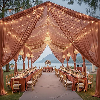 6 Panels Caramel Ceiling Drapes - Image 6