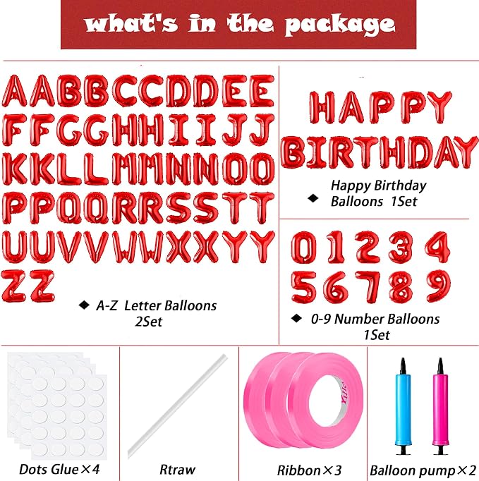 Happy Birthday Balloon Banner Custom Phrase Balloons letter 16 inch - Image 2