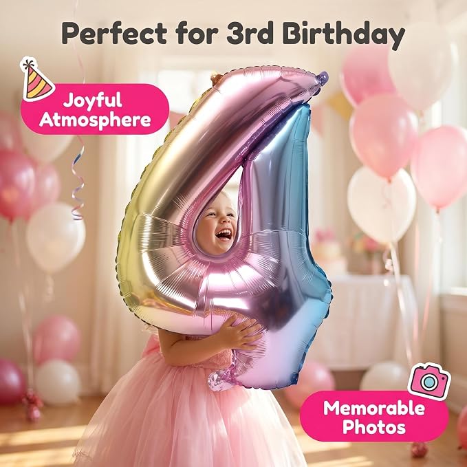 YPSelected 32 Inch Large Foil Helium Number Balloon Birthday Wedding Party 0-9 - Image 3