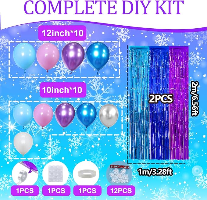 Blue Purple Balloon Garland Arch Kit Birthday Party Decorations | Blue Purple - Image 5