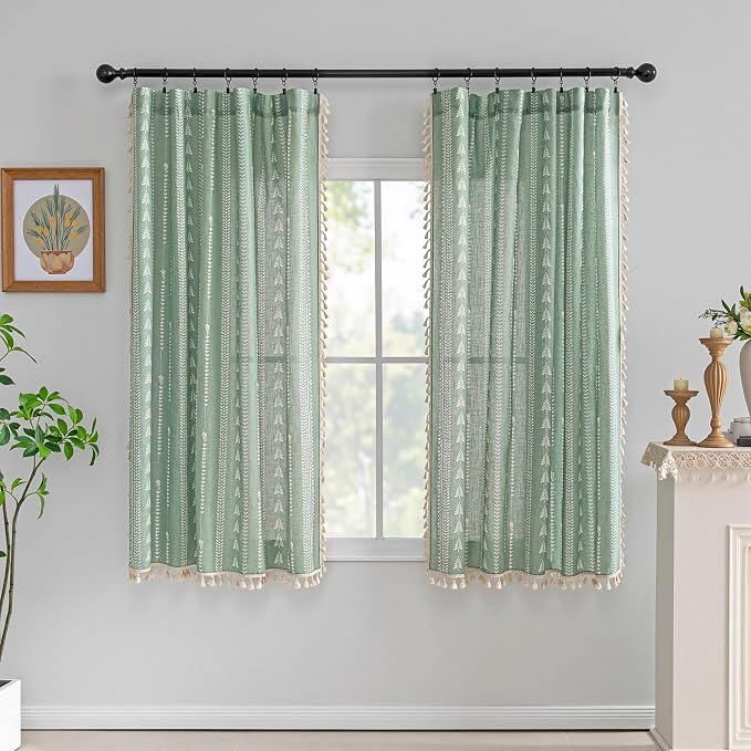 Boho Sage Green Curtains - Image 6