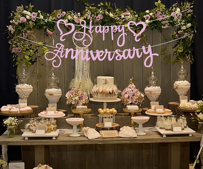 Pre-Strung Happy Anniversary Banner - Image 2