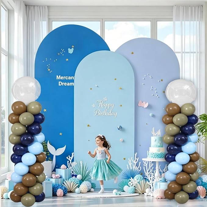 Fishing Birthday Party Balloon Column Stand Kits 2 Sets | 122Pcs Blue Green - Image 7