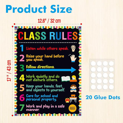 Vantasii Classroom Rule Poster, Colorful Bulletin Board Decoration Thick - Image 3