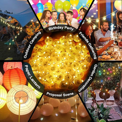 50pcs LED Warm White Balloon Lights, Round LED Mini Lights - Image 5