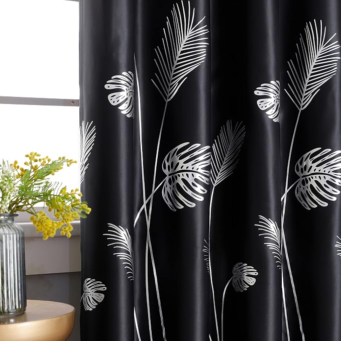 Room Divider Curtain for Sliding Glass Door 120W x 84L Inch Silver Palm Tree - Image 8