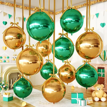 Green Gold Round Foil Balloons by FEYG