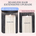 DOORES Invisi Edge Clip in Hair Extensions 22 inch 150g 7pcs, Virgin Invisible Seamless Clip in Extension Real Human Hair Injected Clipins Straight, P8/60 Light Brown Highlighted Medium Blonde