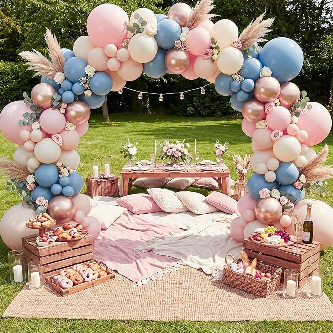 RUBFAC Pink and Blue Balloons Arch Kit, Gender Reveal Balloon Arch Kit 144 Pcs - Image 6