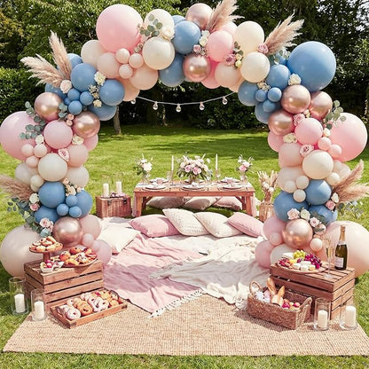 RUBFAC Pink and Blue Balloons Arch Kit, Gender Reveal Balloon Arch Kit 144 Pcs - Image 6