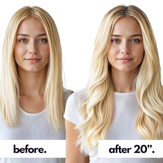 Irresistible Me Real Human Hair Extensions Clip Ins – 100% Human Hair Clip In Extensions for Length & Volume – Invisible Extension – Heat Resistant & Dyeable – Light Blonde, 14 Inches