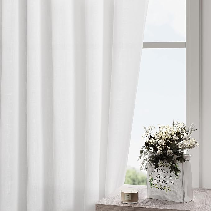 Linen White Extra Long Curtains - Image 3