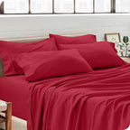 Bare Home Microfiber Bulk Pillow Cases - Standard/Queen Size Set of 4 - Cooling Pillowcases - Double Brushed - Red Pillowcases 4 Pack - Easy Care (Standard - 4 Pack, Red)