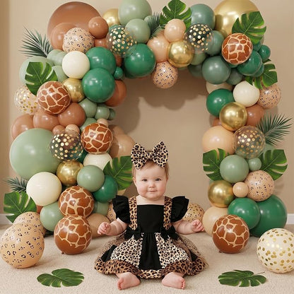 Sage Green Brown Balloons, 60 Packs 12 inch Olive Green Gold Safari Balloons - Image 4