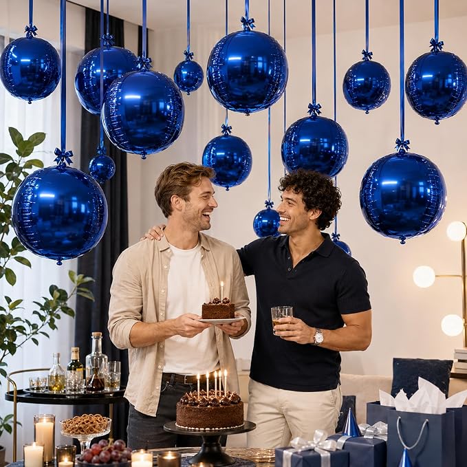 Navy Blue Round Foil Balloons - Image 7