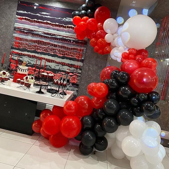 Red and Black Balloons, Graduation, Racing Car Poker Card Supplies Decorations - Image 5