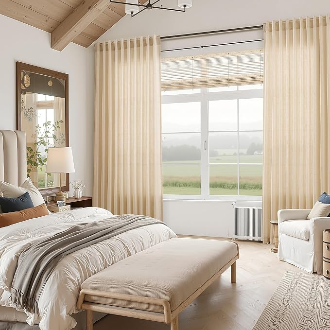 Tan Linen Curtains 84 Inches Long - Image 7