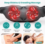 Nekteck Shiatsu Neck and Back Massager with Soothing Heat, Electric Deep Tissue 3D Kneading Massage Pillow for Shoulder Leg Full Body Muscle Pain Relief, Car Office and Home Use
