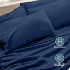 Bare Home Microfiber Bulk Pillow Cases - Standard/Queen Size Set of 4 - Cooling Pillowcases - Double Brushed - Dark Blue Pillowcases 4 Pack - Easy Care (Standard - 4 Pack, Dark Blue)