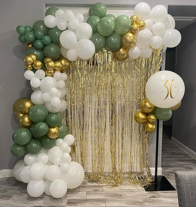 Sage Green White Gold Balloon Arch Kit, Engagements, Anniversary Decorations - Image 7