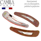 Camila Paris CP2932 French Hair Barrettes Clips, Snap Hair Slides Clic Clac for Women, Styling Girls Side Slide-in Metal Snap Pin Hair Accessories for Women. Strong Hold, No Slip Grip, Made in France
