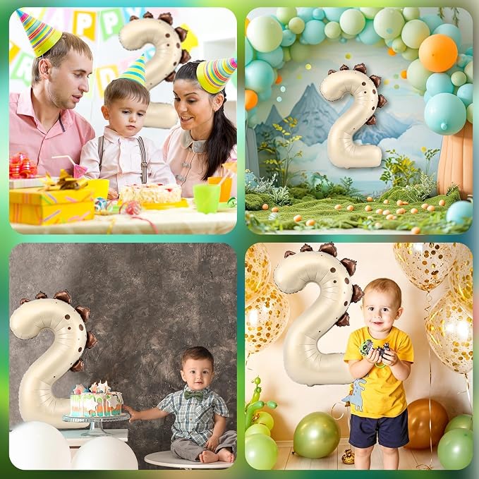 Dinosaur Number 2 Balloon, 30 Inch Birthday Party Decorations - Image 7