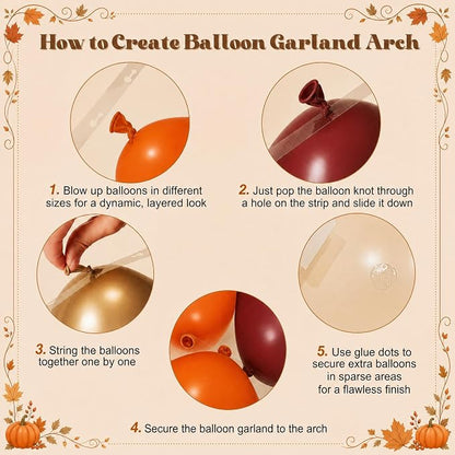 Burgundy Fall Balloon Arch Kit for Autumn Thanksgiving Party Decorations | - Image 6
