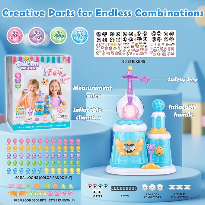 BTEC 195PCS DIY Princess Blue Magic Balloon Craft Kits, Girls Gifts Ages 3+ | - Image 5