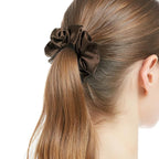 LilySilk Silk Hair Scrunchie, 100% Mulberry Silk, No Damage, Elastic, Chocolate, 1 Count