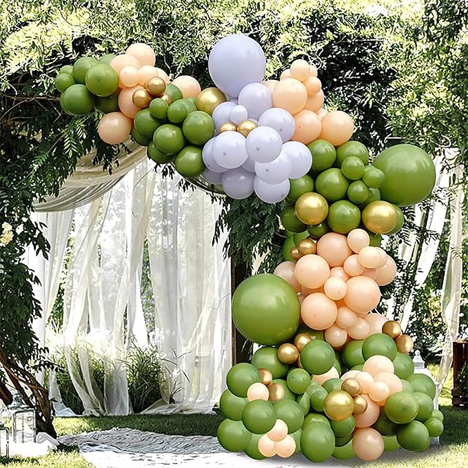 10 Inch Retro Olive Green Balloons - Image 3