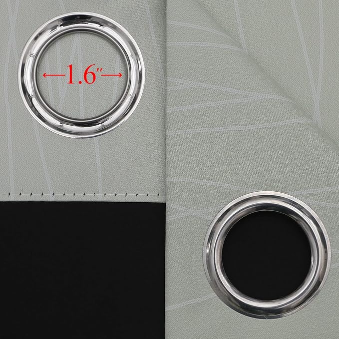 Sage and Greyish White Blackout Curtains & Drapes - Image 7