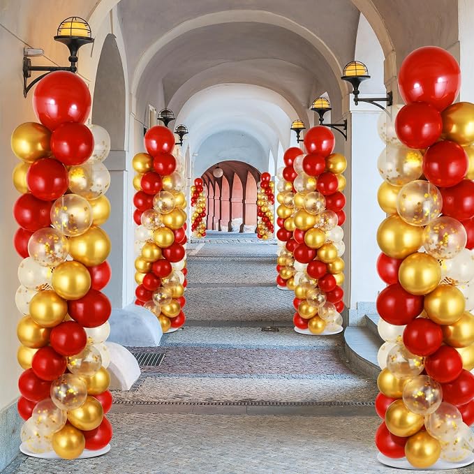 2 Sets Red Gold Balloon Column Stand Kit - Image 7