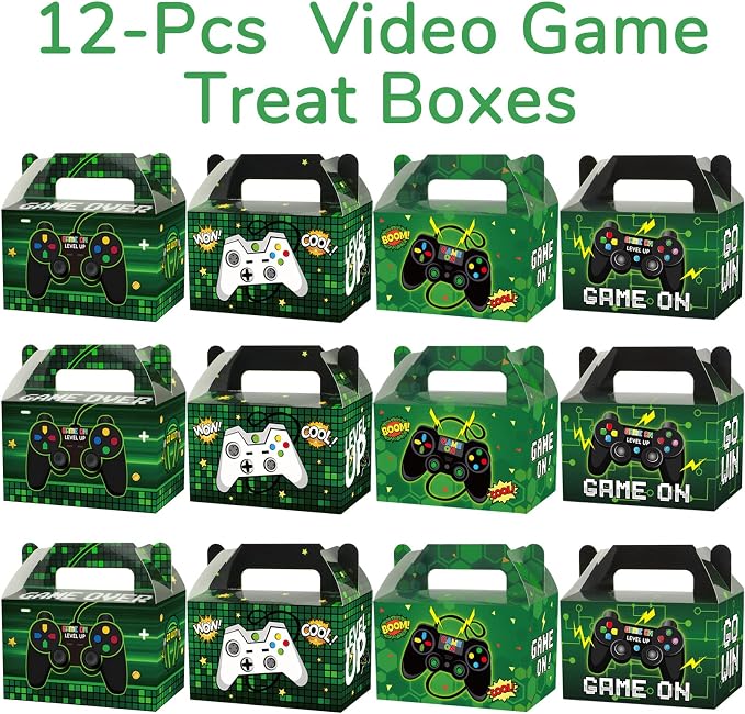 12 Pack Video Game Party Boxes Game On Party Favor Candy Treat Boxes Bags - Image 3