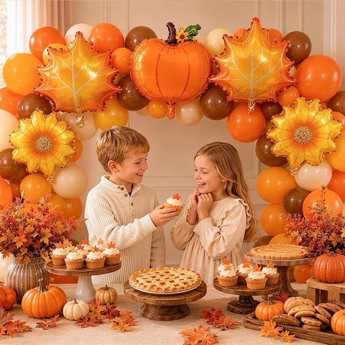 Fall Foil Balloons, Sunflower Pumpkin Maple Leaf Balloon - Image 3