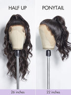 LUVME HAIR 26'' Loose Body Wave 360 Lace Frontal Wigs Human Hair Lace Glueless Human Hair Wig Pre Plucked Long Black Body Wave Wig