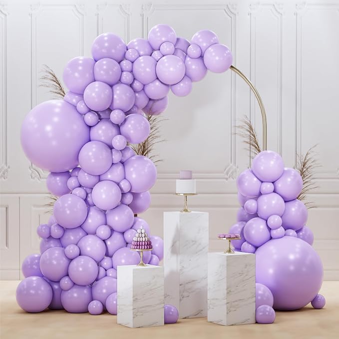 PartyWoo Lavender Balloons 92pcs Different Sizes Pack of 18 12 10 5 Inch Light by PartyWoo