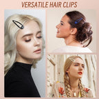 Metal Snap Hair Clips, No Slip Hair Clips for Thick/Thin Hair, 16pcs Medium Barrettes for Women Kids Hairstyle Makeup Accessories (8pcs 2.36inch & 8pcs 2.7inch) (Blue White)