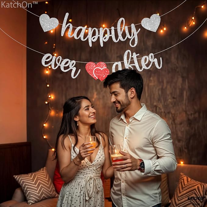 KatchOn, 10 Feet Silver Happily Ever After Banner - Image 5