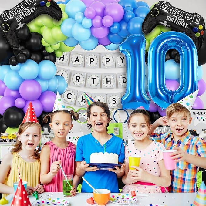 10th Birthday Video Game Balloons Arch, 10th Party Balloons Garland Kit 10th - Image 5