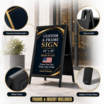 Metal Sign HolderA-Frame Sidewalk Curb Stand by BCB 24x36 | Printed in USA | - Image 5