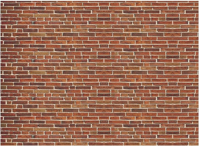 VitalCozy 10x 8ft Dark Red Brick Wall Backdrop Fabric Photo Background | Large by VitalCozy