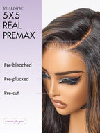 LUVME HAIR 100% Human Hair Wigs Loose Wave Glueless Lace Front 18 Inches, Pre Cut Plucked Hd Lace Short Wig Ready To Go Highlight Color Straight Bleached Knots Side Part Wigs