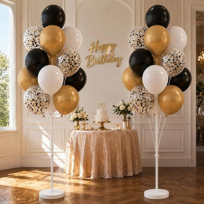 Black Gold Confetti Balloon Column Stand Kit Set of 2 - Image 8