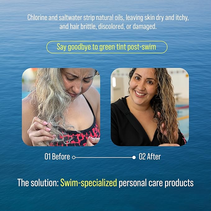 TRIHARD Pre & Post Swim Conditioner | Swimmers Conditioner | Pre Swim Hair Protection | Chlorine Removal Solution | Travel Size 8.45 fl oz