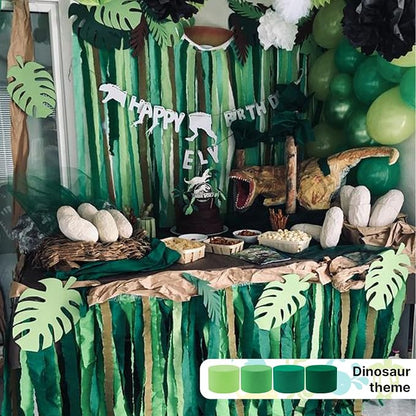 PartyWoo Green Emerald Forest Green Crepe Paper Streamers 6 Rolls 492 FT | - Image 2