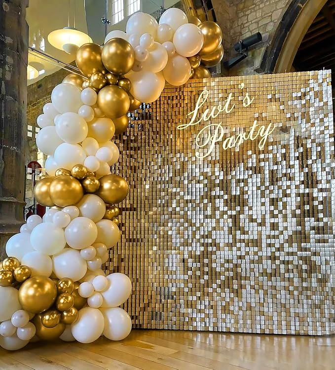 BAUANOOY 100pcs Metallic Gold Balloons 12 inch, Chrome Gold Balloons - Image 3